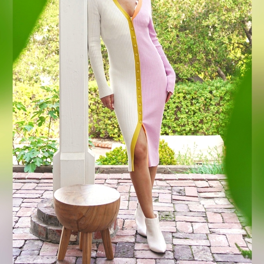 Color Blocked Midi Dress Size Medium